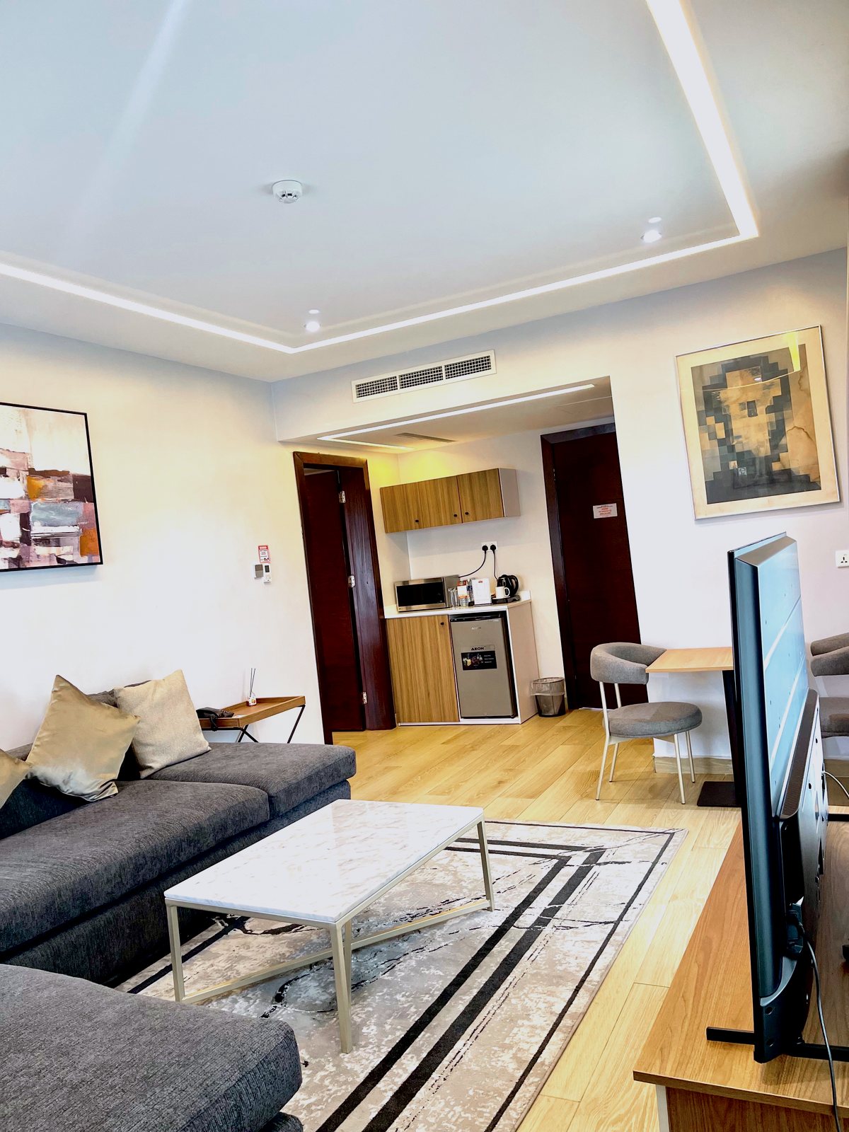 City View Room lounge with kitchenette at LimeRidge Signature Hotel, Ikeja GRA