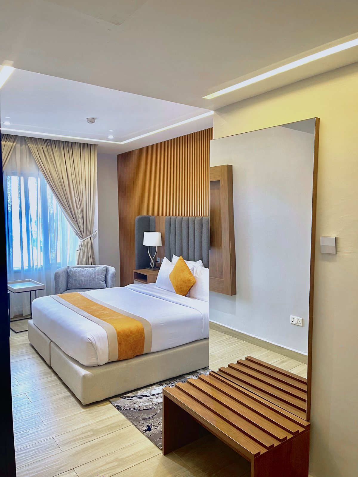 Signature Suite bedroom at LimeRidge Signature Hotel, a hotel in Ikeja GRA, Lagos